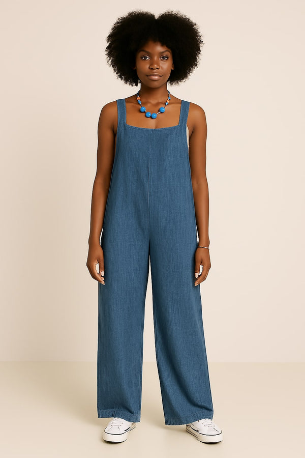 Noir Breeze Wide-Leg Women's Dungarees