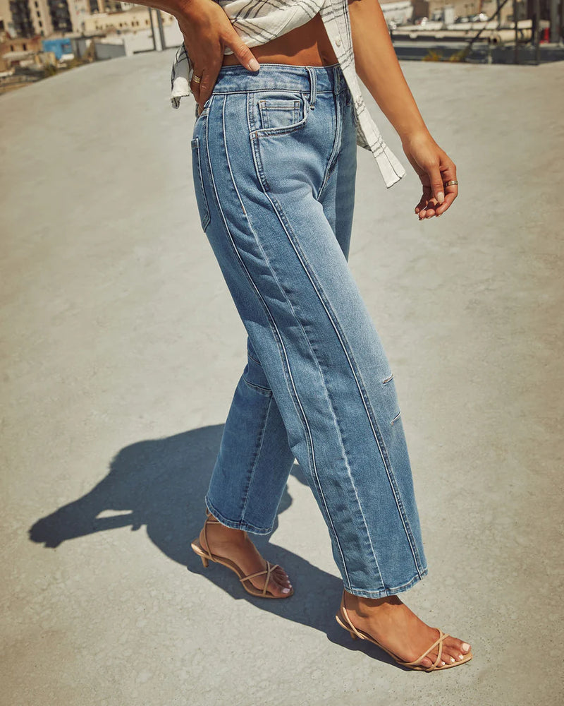 Harper High-Rise Utility Straight-Leg Women Jeans