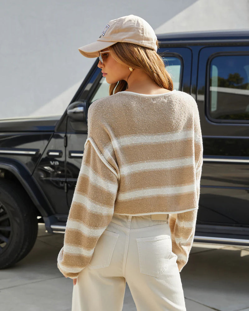 Isabella Striped Cotton Blend Sweater